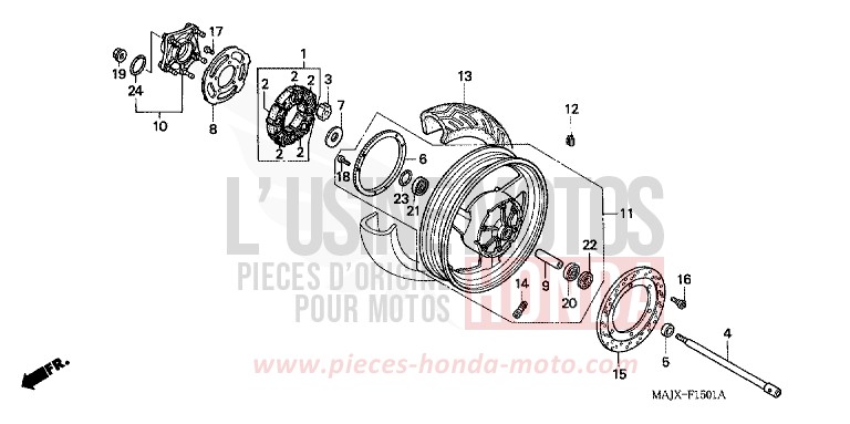 REAR WHEEL (ST1100A) for Pan-European ABS CANDY WINE BERRY RED-U (R114) from 1999